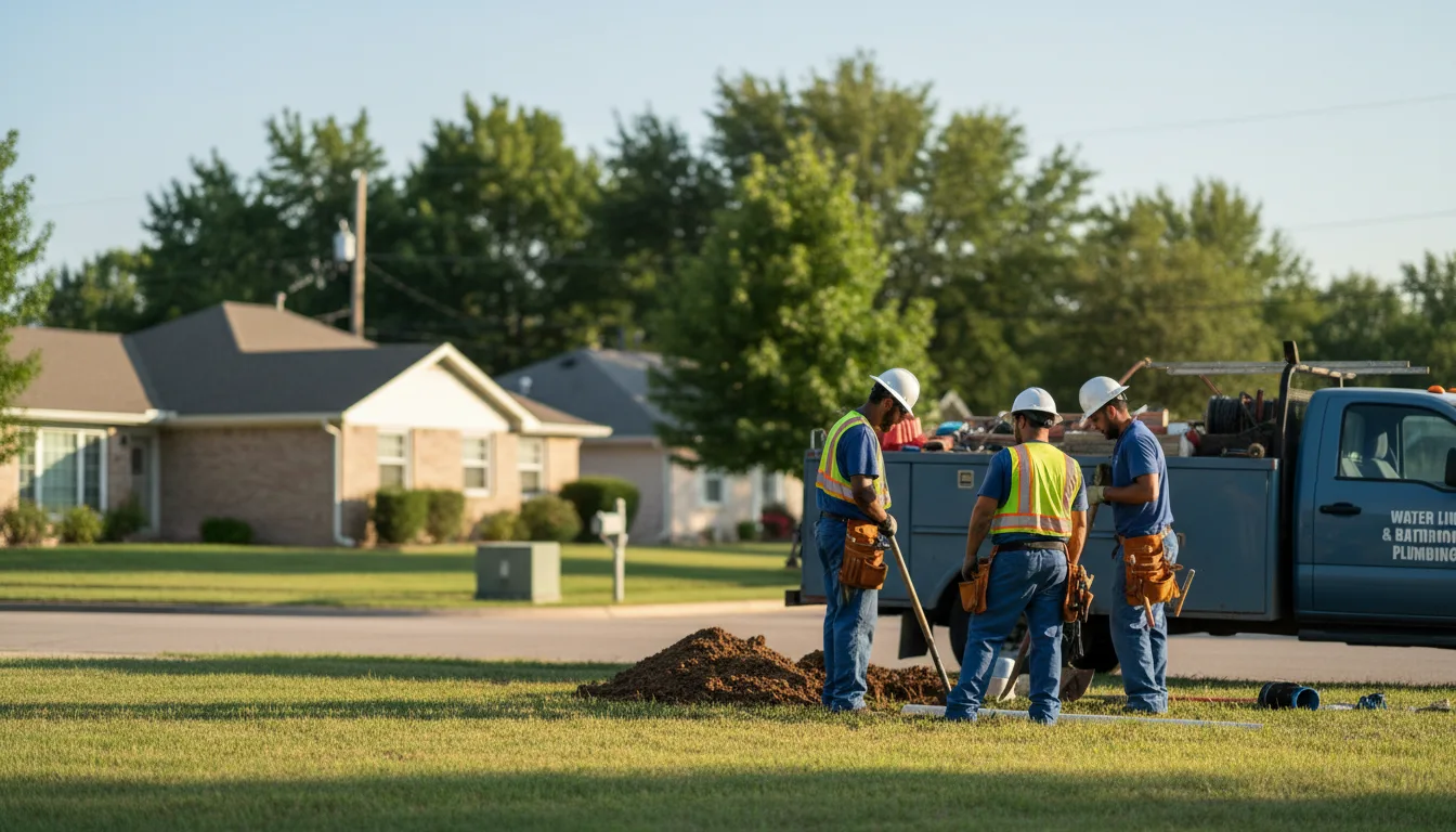 Residential water line and bathroom plumbing service in Hartley, TX